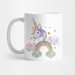 Unicorn Rainbow Glitter Mug